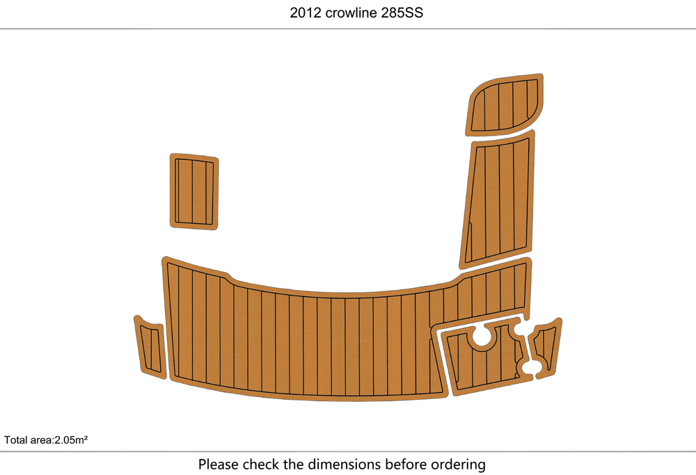 2012-2018 crownline 285 SS swim platform 1/4" 6mm EVA Foam Teak Marine floor