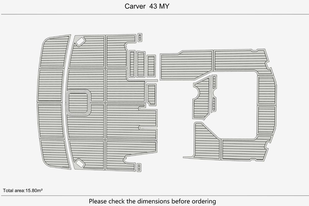 Carver 43 MY Cockpit Swim platform 1/4"6mm EVA Foam carpet marine faux mat floor
