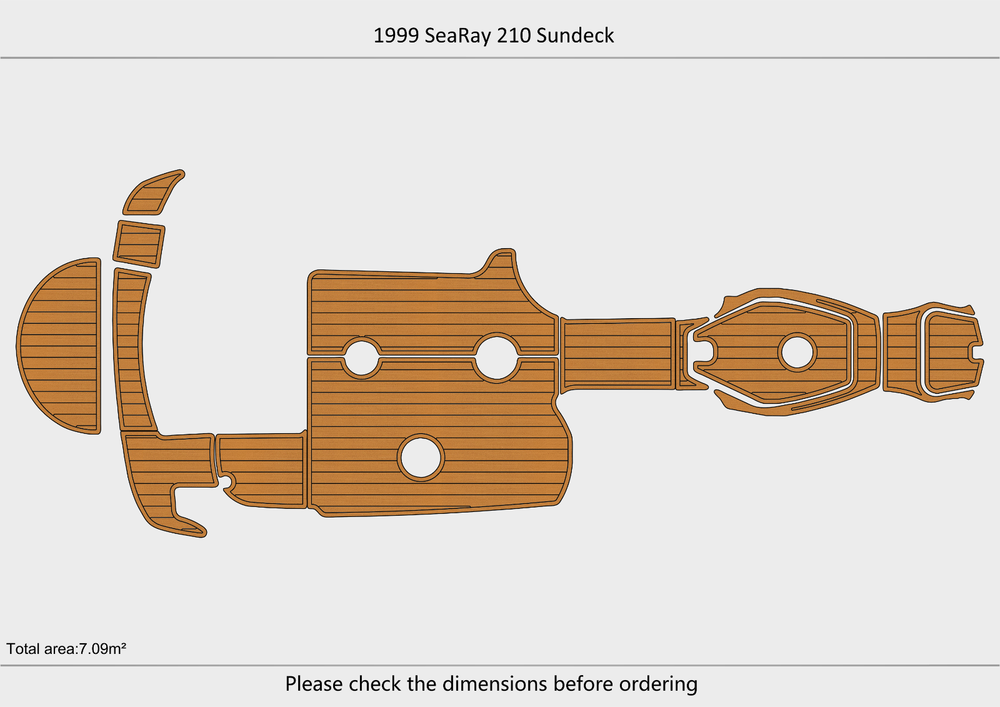 1999-2002 Sea Ray 210 Sundeck Power Marine teak deck EVA Foam Boat flooring