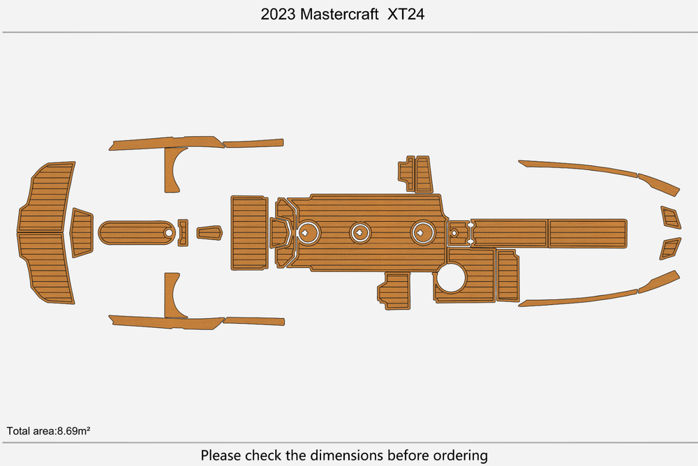 2023 Mastercraft XT24 Anti-slip mat Custom EVA faux teak marine flooring