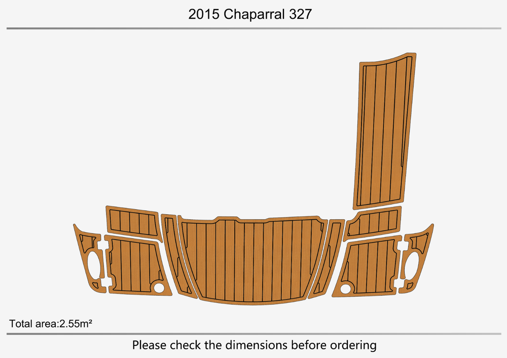 2015 Chaparral 327 SP Anti-slip mat Custom EVA teak marine deck flooring