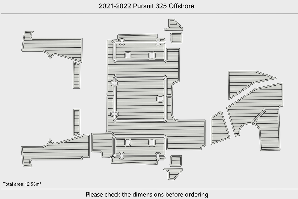 2021-2022 Pursuit 325 Offshore Cockpit Swim platform 1/4"6mm EVA Foam mat floor