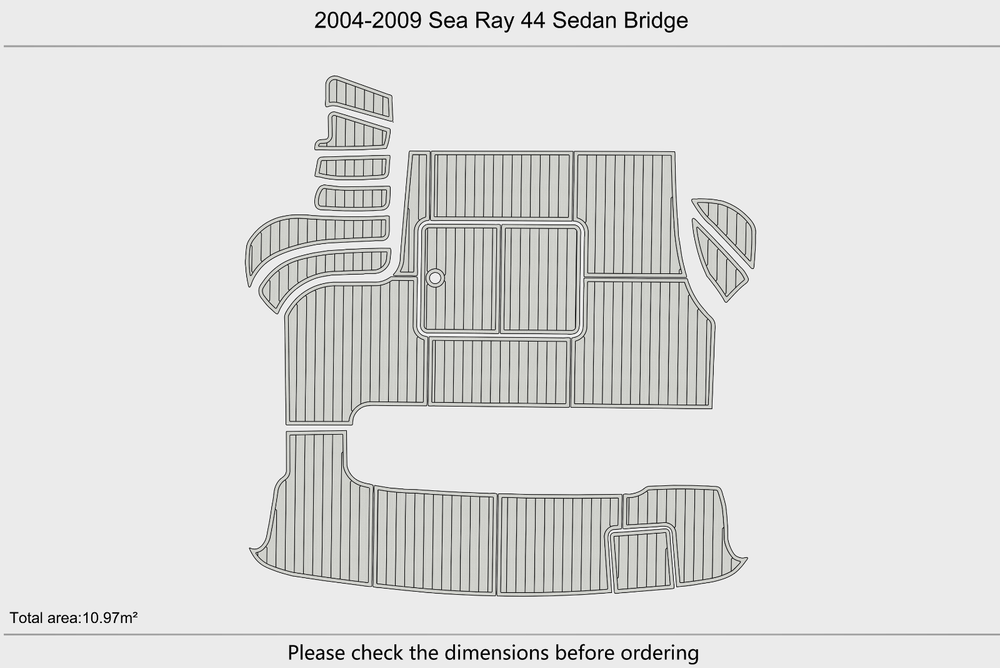 2004-2009 Sea Ray 44 Sedan Bridge Cockpit Swim platform 1/4"6mm EVA Foam floor