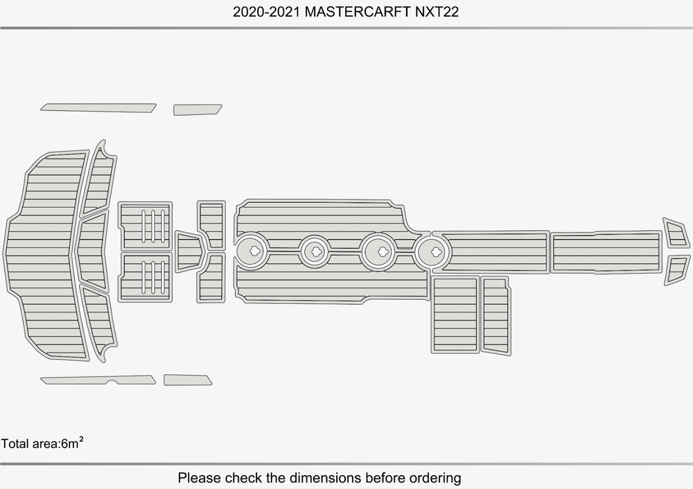 2020 mastercraft NXT22 Cockpit Swim Platform Pads 1/4" 6mm non-slip mat