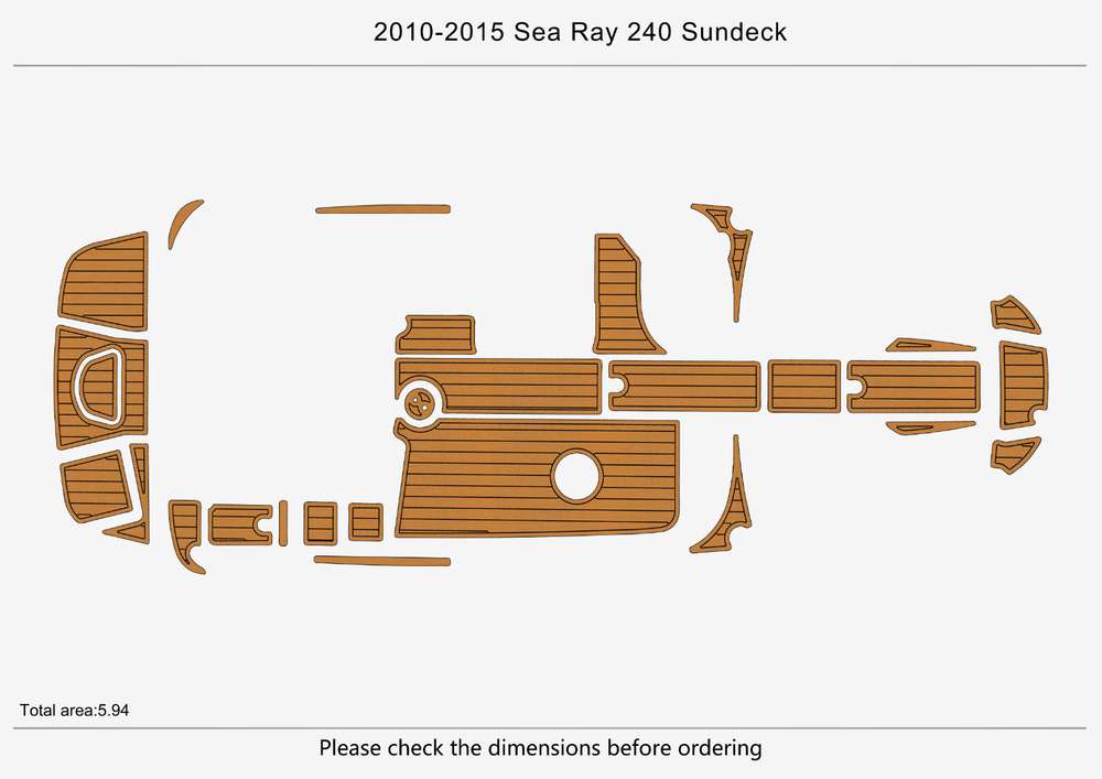 2010-2015 sea ray 240 sundeck Cockpit Swim platform 1/4"6mm EVA Foam floor