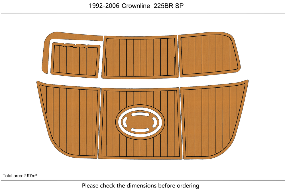 1992-2006 Crownline 225 BR SP Swim platform 1/4"6mm EVA foam faux mat floor