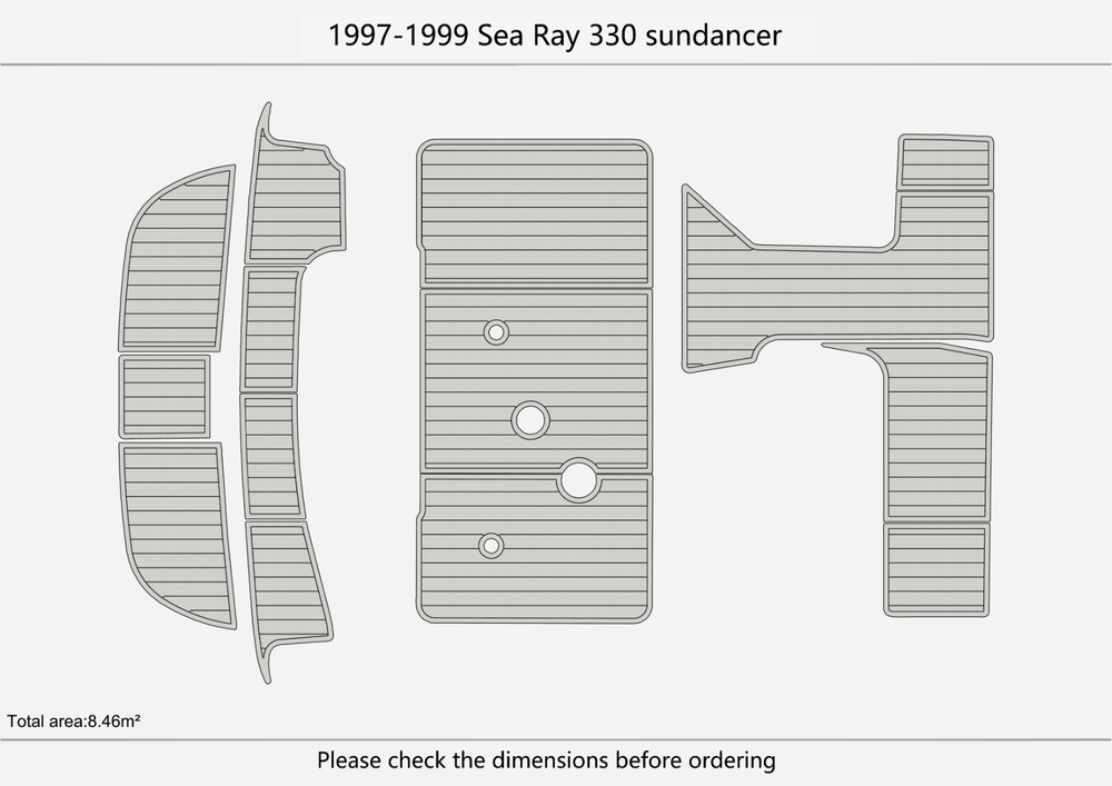 1997-1999 Sea Ray 330 sundancer Cockpit Swim platform 1/4"6mm EVA foam mat floor