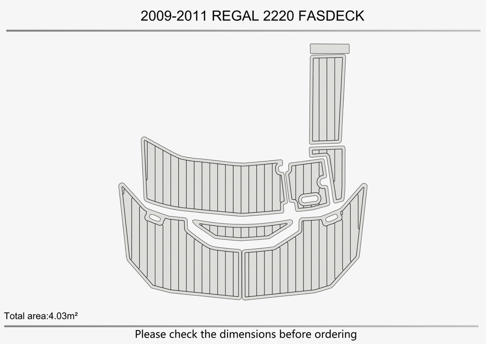 2009-2011Regal 2220 Fasdeck Marine teak deck seadek EVA Foam Boat flooring