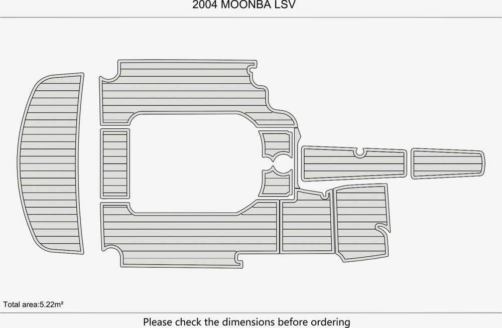 2004 MOOmBA Mobius LSV Cockpit & swim platform 1/4” 6mm EVA Foam teak floor