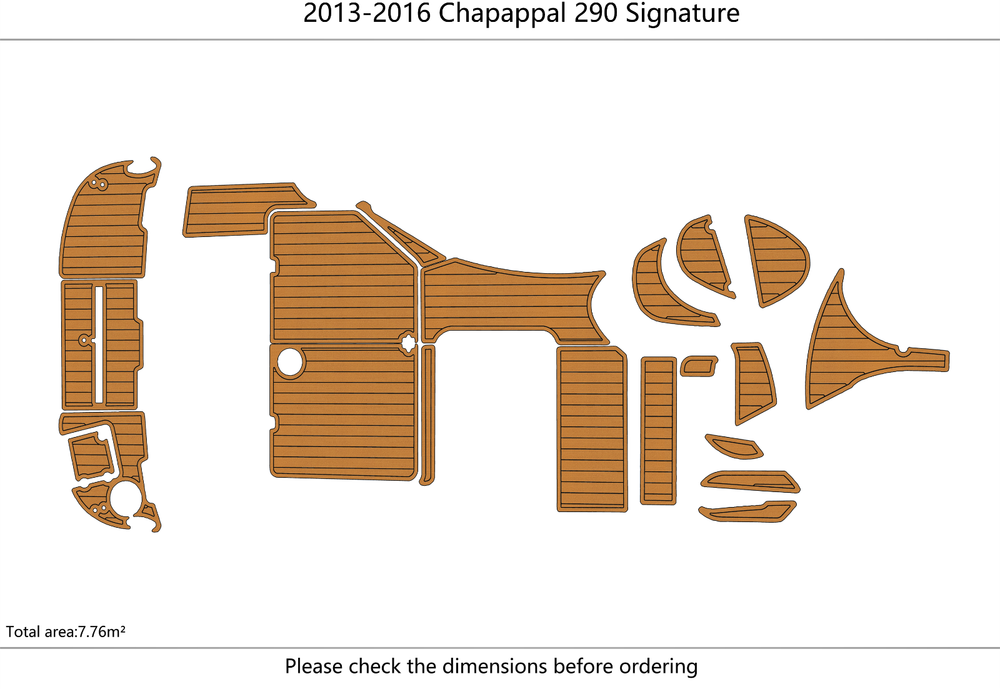 2013-2016 Chapappal 290 Signature Cockpit Swim platform 1/4" 6mm EVA Teak floor