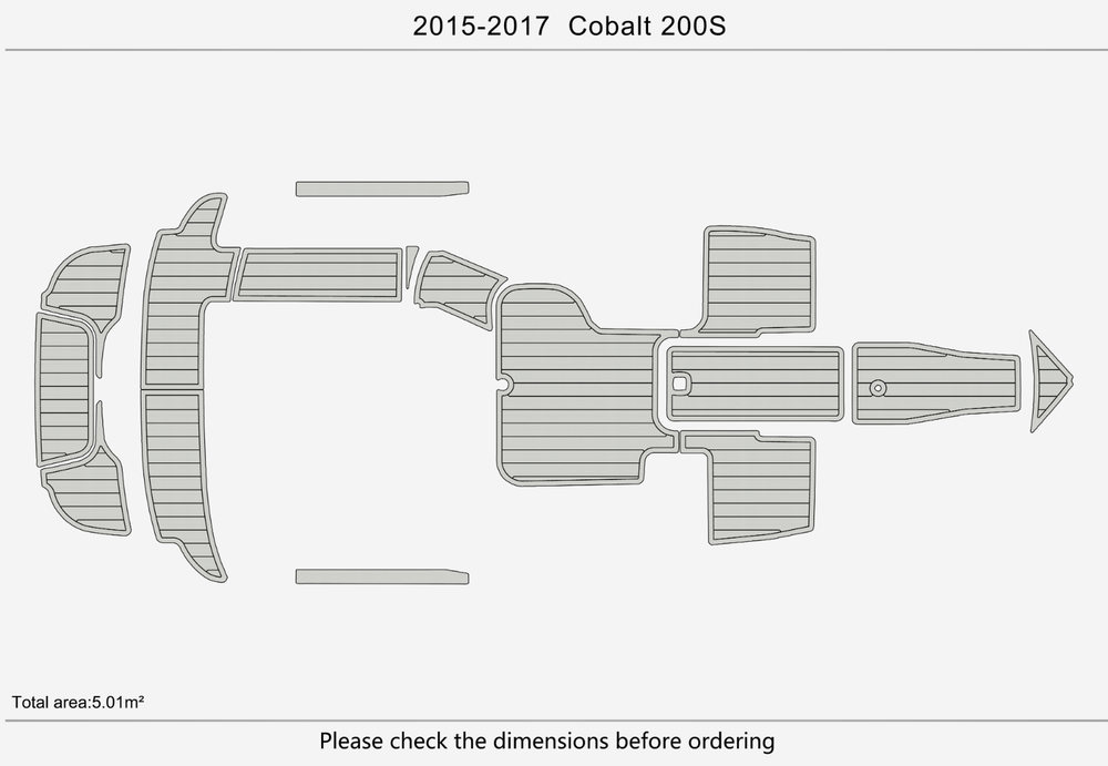 2015-2017 Cobalt 200 SS Cockpit Swim platform 1/4"6mm EVA foam faux mat floor