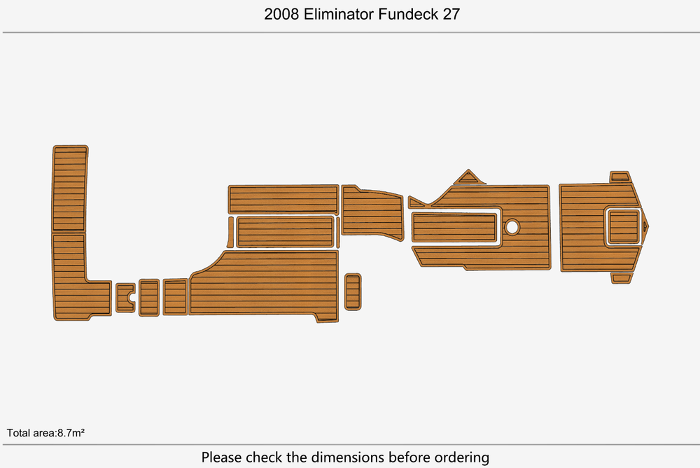 2008 Eliminator Fundeck 27 Marine teak deck EVA Foam Boat flooring
