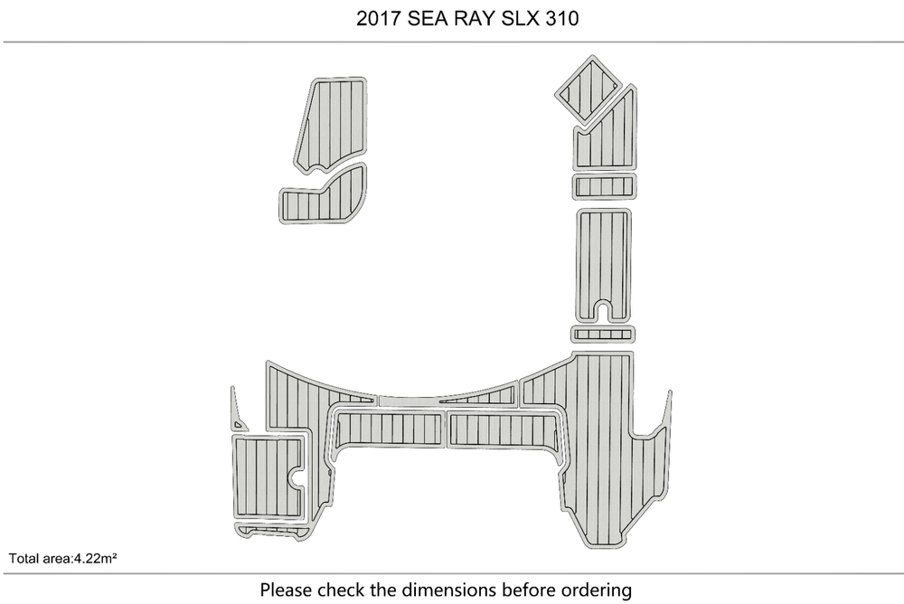 2017 SEA RAY SLX 310 Swim platform 1/4" 6mm EVA foam teak faux mat floor