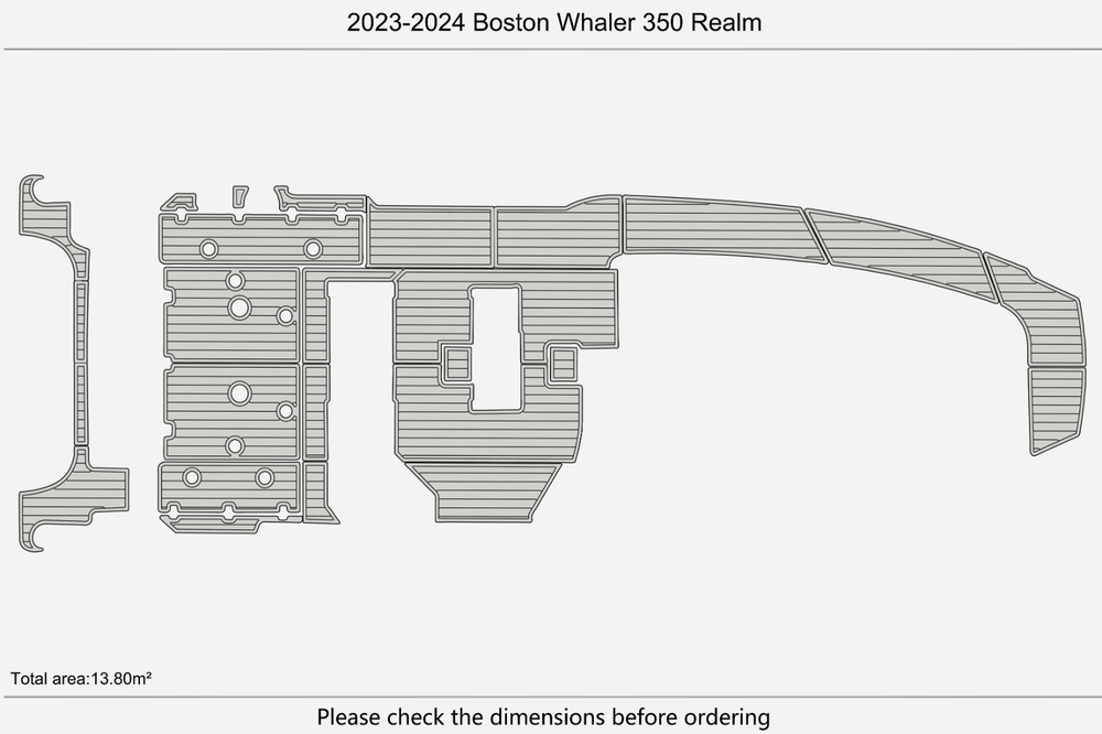 2023-2024 Boston Whaler 350 Realm Anti-slip Custom EVA marine deck flooring