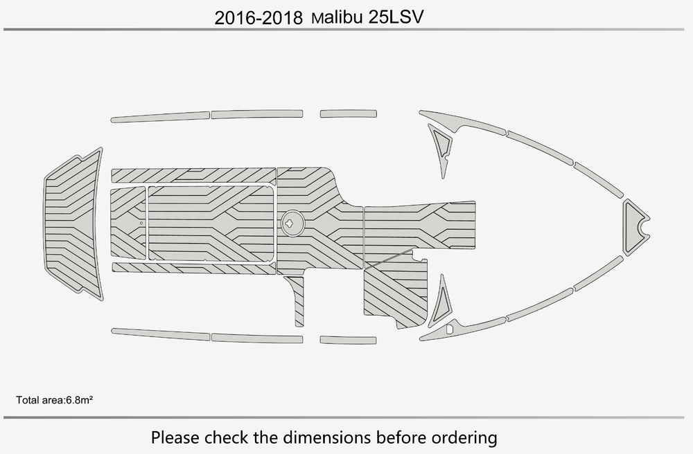 2016-2018 Malibu 25 LSV Marine teak deck EVA Foam Boat flooring