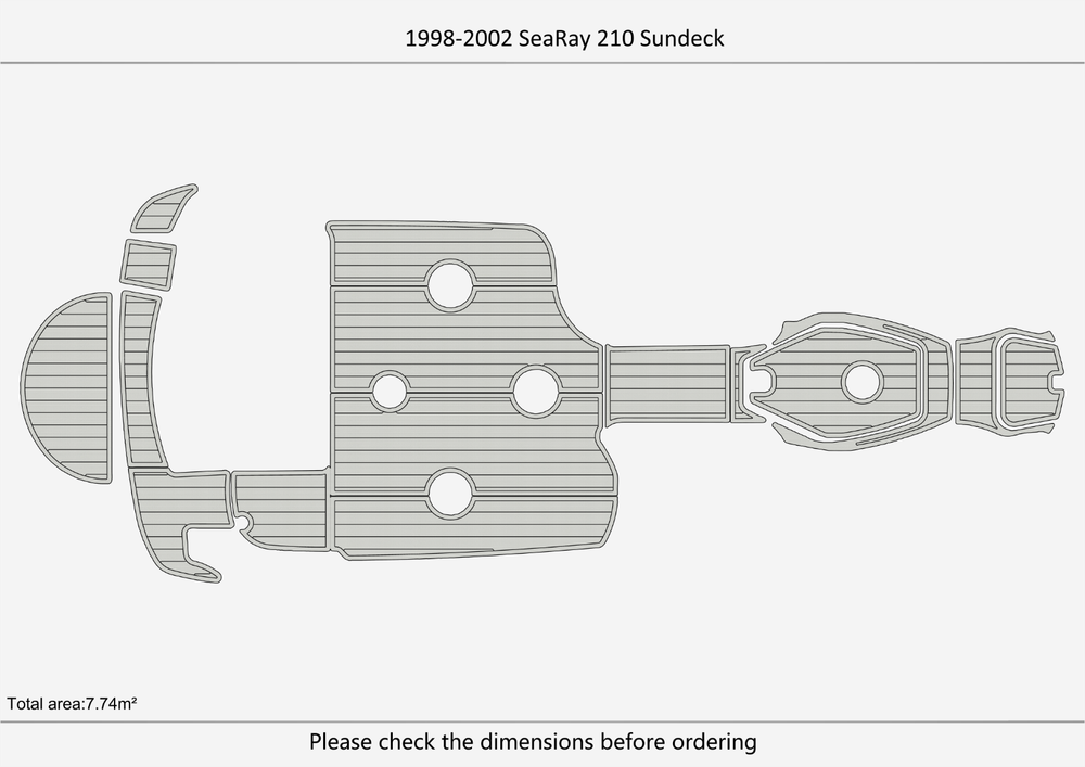 1999-2002 Sea Ray 210 Sundeck Cockpit Swim platform 1/4"6mm EVA foam faux floor