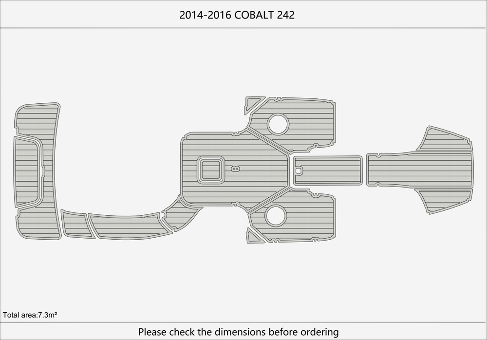 2014-2016 cobalt 242 Cockpit Swim platform 1/4"6mm EVA foam faux mat floor