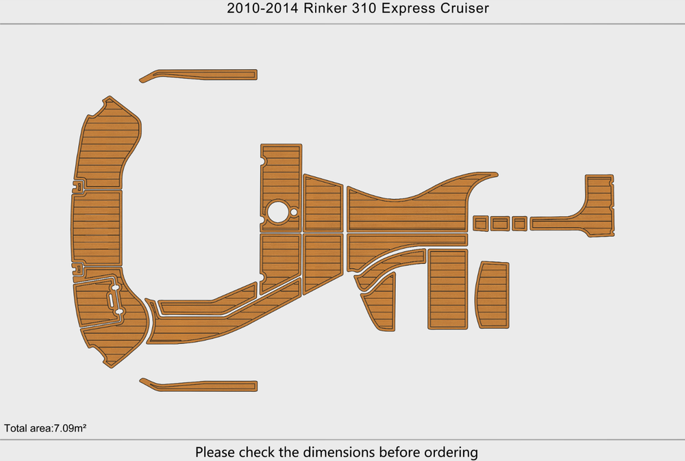 2010-2014 Rinker 310 Express Cruiser Cockpit Swim platform 1/4"6mm EVA mat floor