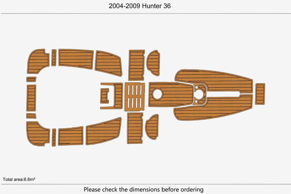 2004-2009 Hunter 36 Cockpit 1/4"6mm EVA Foam mat faux floor
