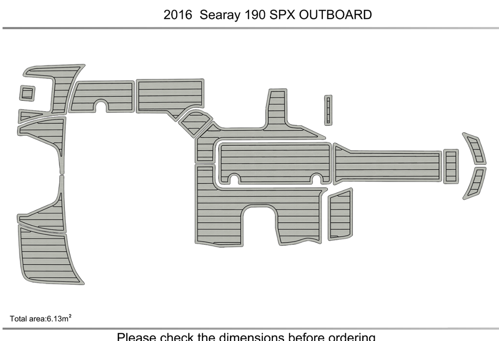 2016 Sea ray 190 SPX Outboard Cockpit Swim platform 1/4" 6mm EVA faux teak Floor