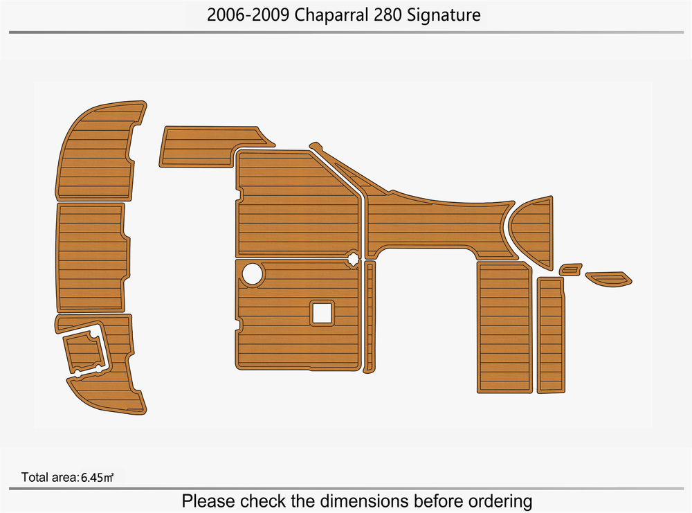 2006-2009 Chaparral 280 Signature Cockpit Swim platform bow 1/4"6mm EVA floor