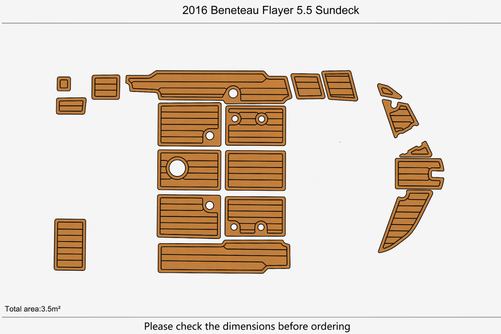 2016 Beneteau Flayer 5.5 Sundeck Anti-slip Custom EVA teak marine deck flooring