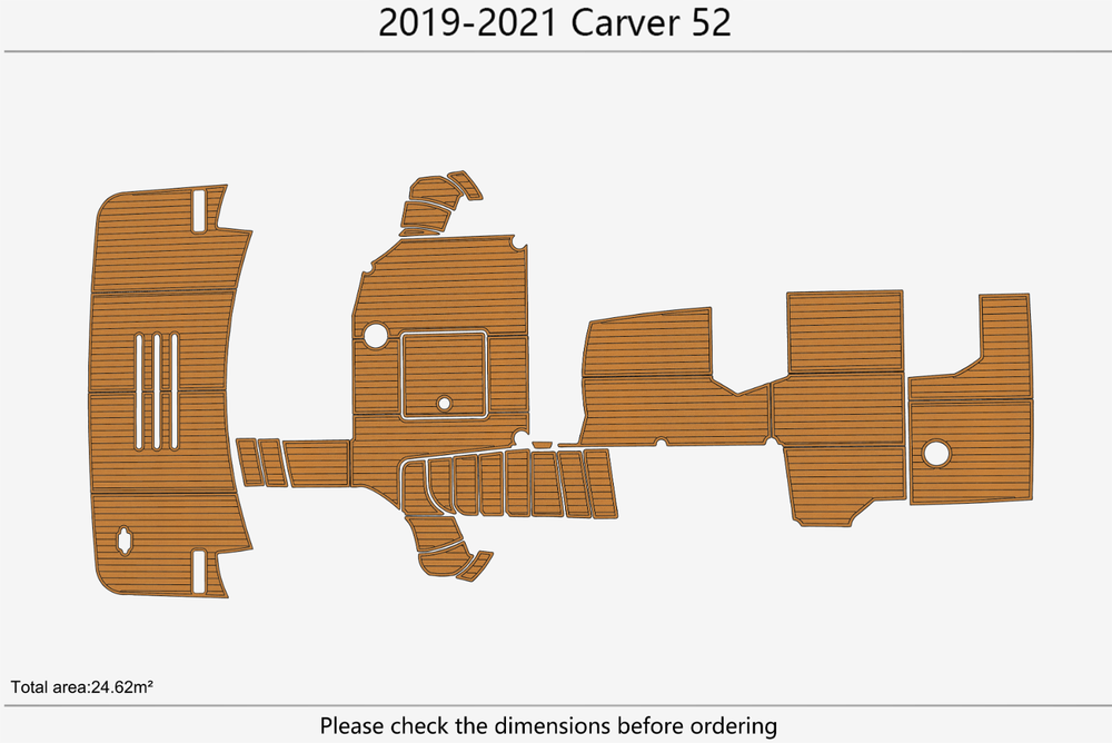 2019-2021 Carver 52 Anti-slip mat Custom EVA teak marine deck flooring