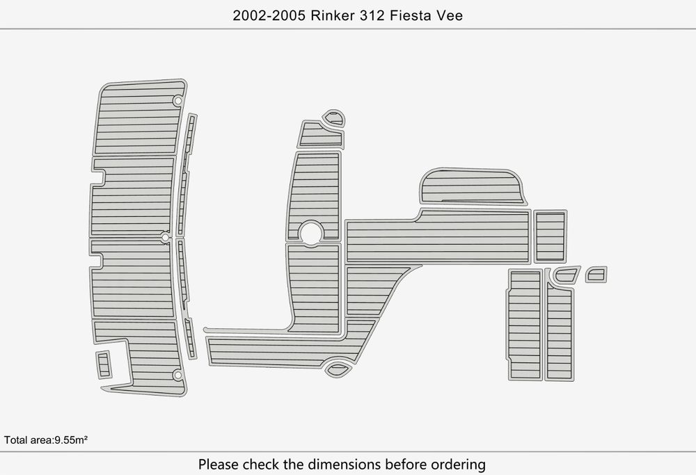 2002-2005 Rinker 312 Fiesta Vee Marine teak deck EVA Foam Boat flooring
