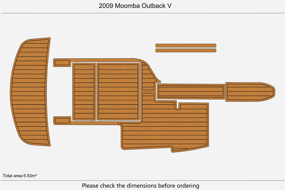 2009 Moomba Outback V Anti-slip mat Custom EVA faux teak marine deck flooring