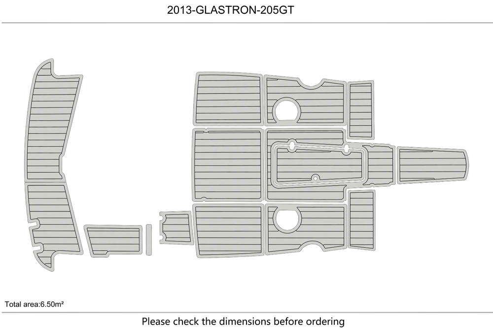2007-2018 Glastron 205 GT Cockpit Swim platform 1/4" 6mm EVA faux teak mat Floor