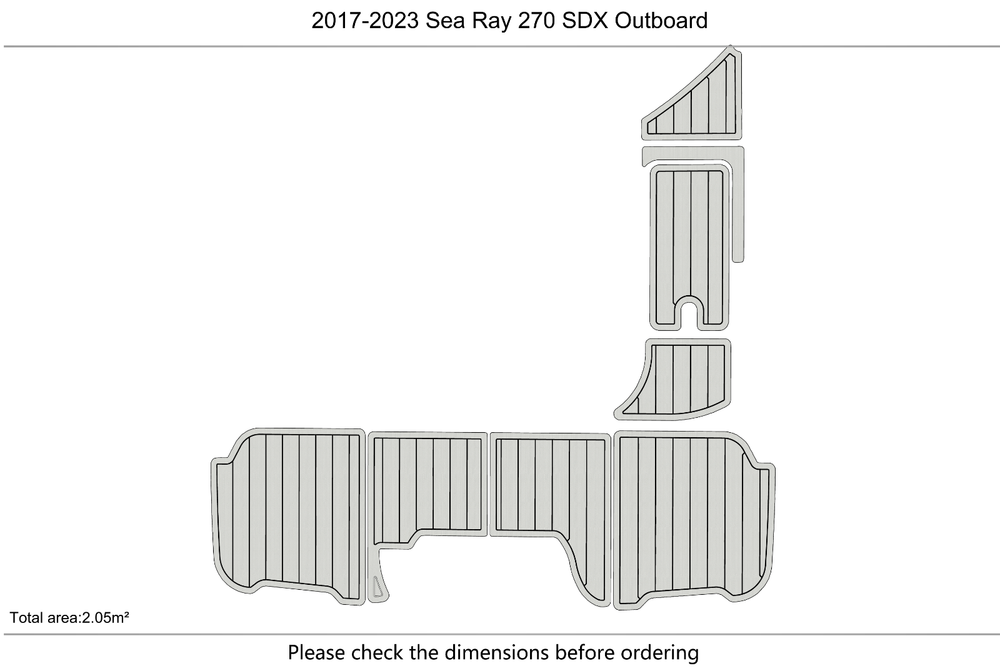 2017-2023 Sea Ray 270 SDX Outboard Swim platform 1/4"6mm EVA foam floor