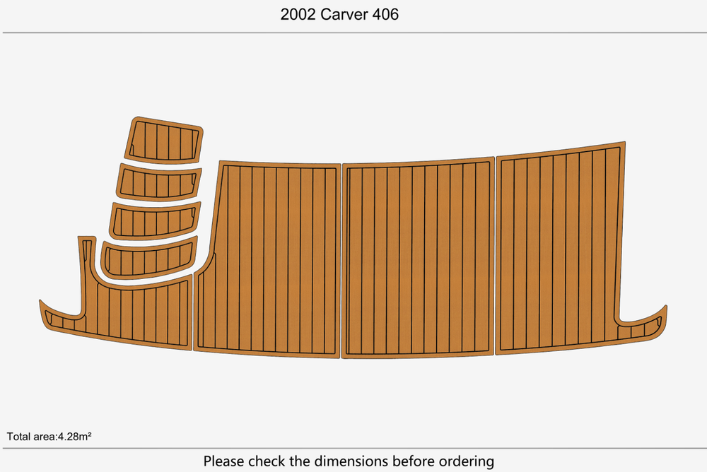 2002 Carver 406 Cockpit Swim platform 1/4"6mm EVA Foam carpet marine floor