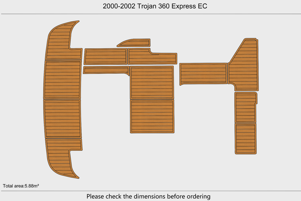 2000-2002 Trojan 360 Express EC Cockpit Swim platform 1/4"6mm EVA Foam mat floor