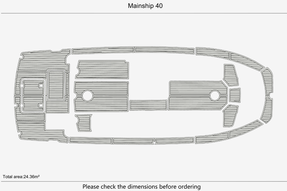 Mainship 40 Deck Anti-slip mat Custom EVA faux teak marine flooring