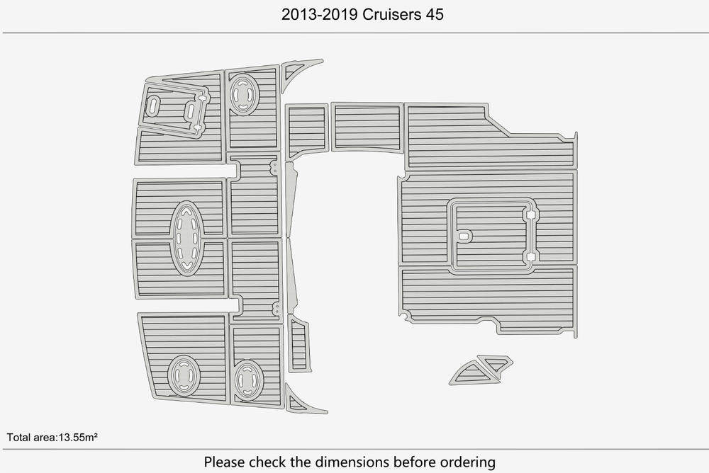 2013-2019 Cruisers 45 Cockpit Swim platform 1/4"6mm EVA Foam carpet marine floor