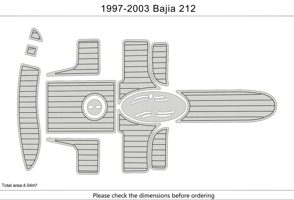 1997-2002 Baja 212 Swim platform cockpit 1/4" 6mm EVA faux teak Floor