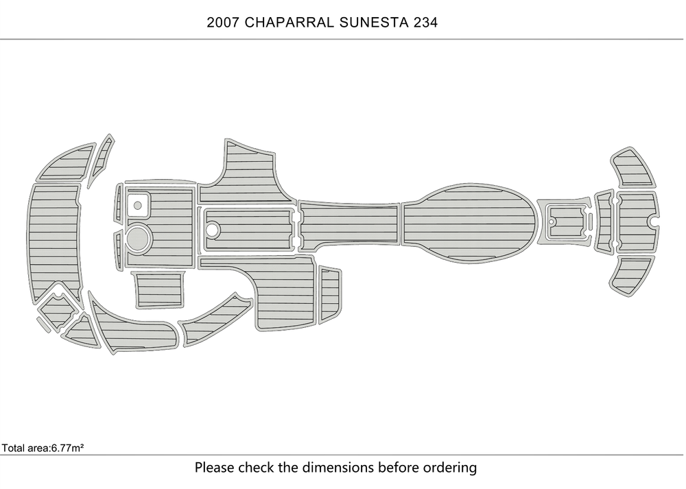 2004 Chaparral 234 Sunesta Cockpit Swim platform Bow1/4"6mm EVA foam floor