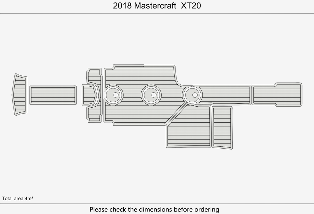 2018 Mastercraft XT20 Anti-slip mat Custom EVA faux teak marine flooring