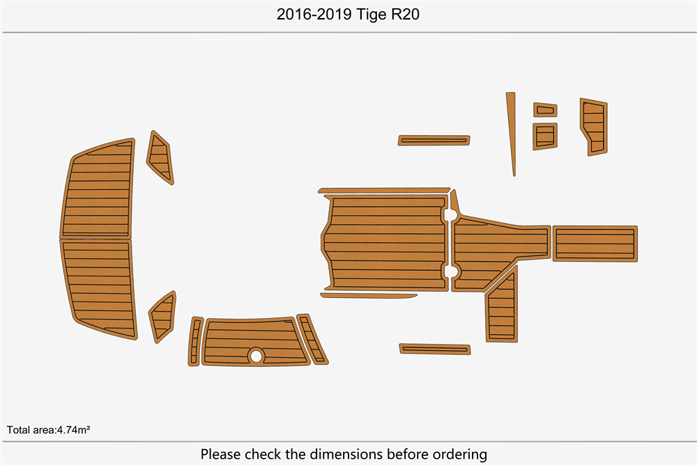 2016-2019 Tige R20 Marine teak deck seadek EVA Foam Boat flooring