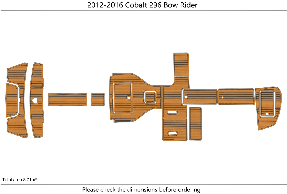 2012-2016 Cobalt 296 Bow Rider Cockpit Swim platform 1/4"6mm EVA foam mat floor