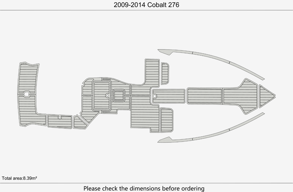 COBALT 276 cockpit swim platform 1/4" 6mm EVA Foam Teak floor
