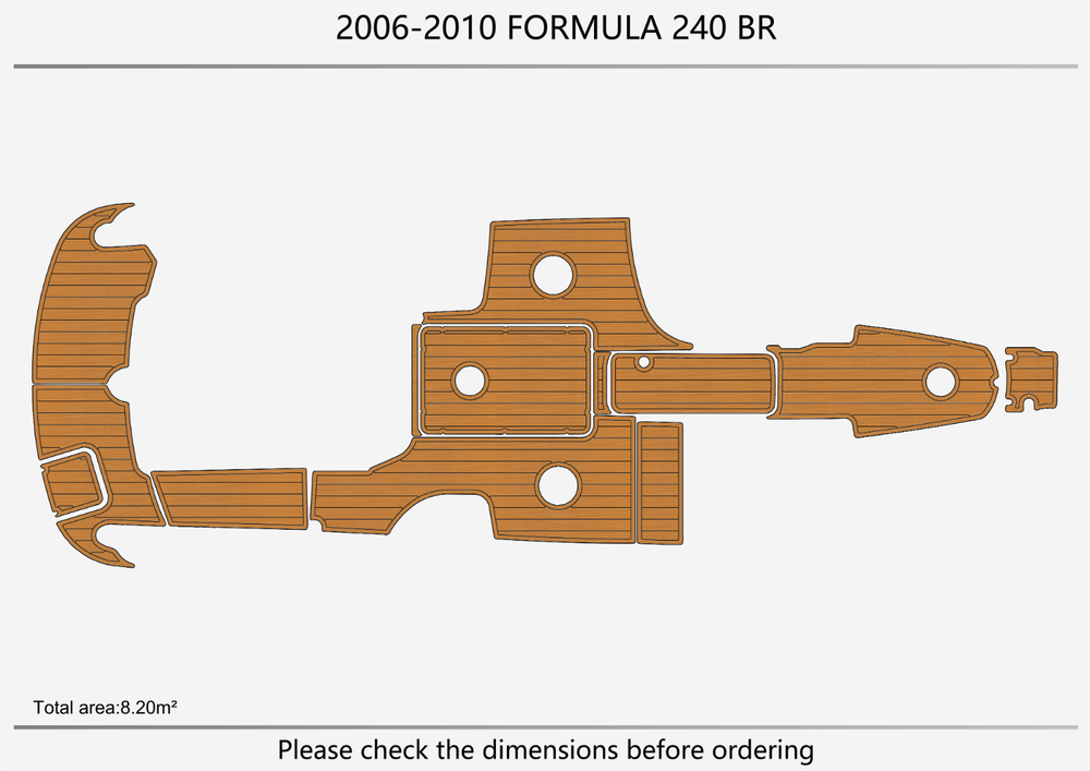 2006-2010 Formula 240 BR Cockpit Swim platform bow 1/4"6mm EVA foam faux floor