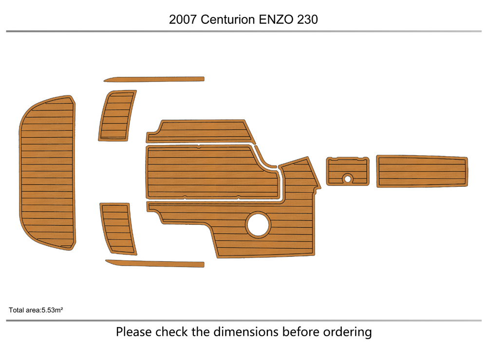 2007-2012 Centurion ENZO 230 Cockpit Swim platform 1/4"6mm EVA foam faux floor