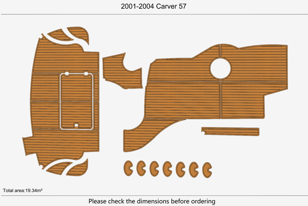 2001-2004 Carver 57 Cockpit Swim platform 1/4"6mm EVA Foam carpet marine floor
