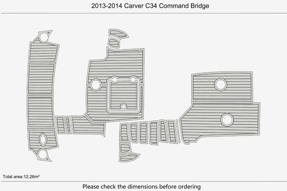 2013-2014 Carver C34 Comman Bridge Cockpit Swim platform 1/4"6mm EVA Foam floor
