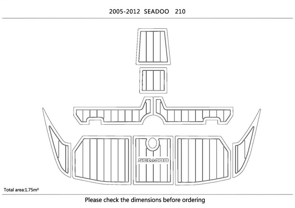 2005-2012 sea doo 210 swim platform 1/4” 6mm EVA faux teak Non-slip mat floor