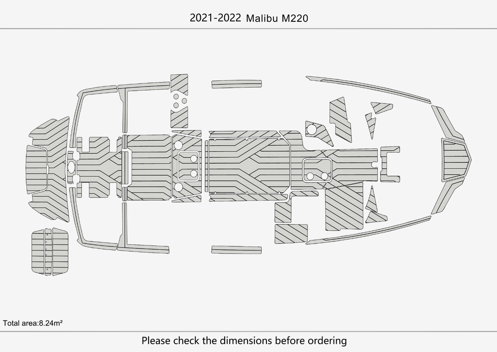 2021-2022 Malibu M220 Cockpit Swim platform bow 1/4"6mm EVA Foam floor