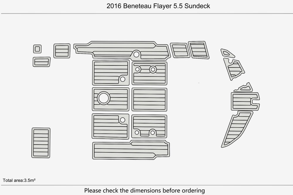 2016 Beneteau Flayer 5.5 Sundeck Anti-slip Custom EVA teak marine deck flooring