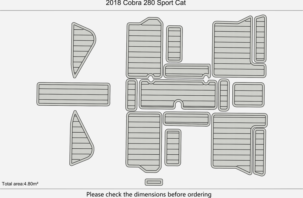 2018 Cobra 280 Spor Cockpit 1/4" 6mm EVA Teak Deck faux floor