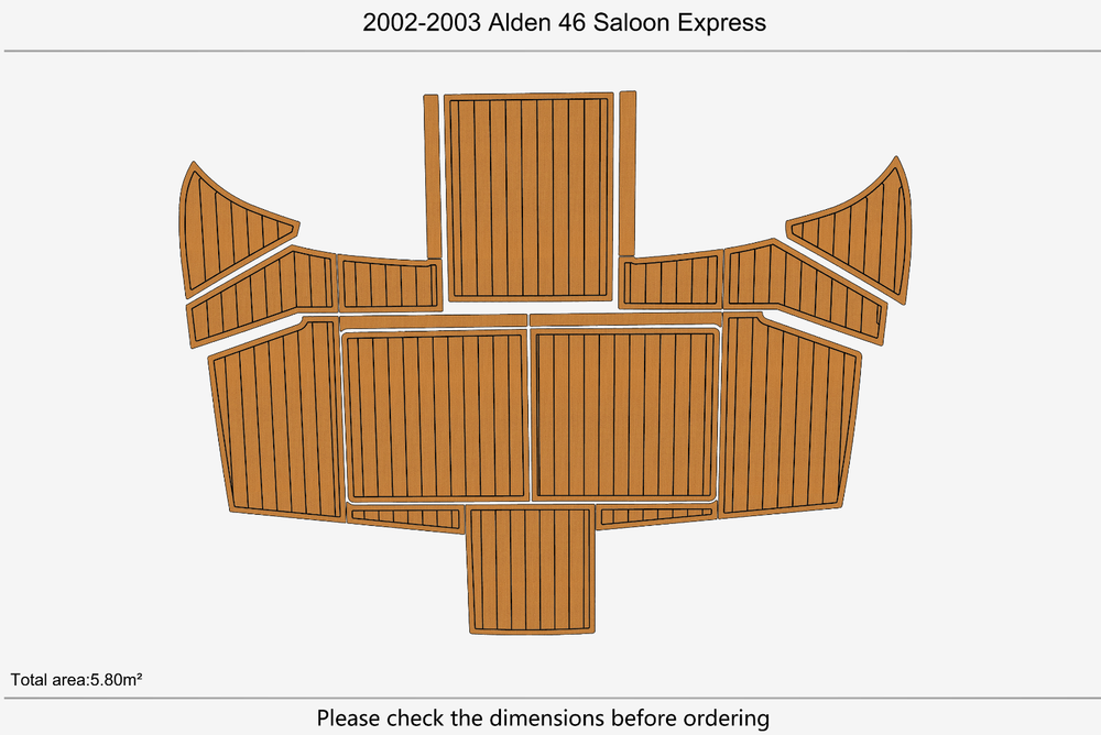 2002-2003 Alden 46 Saloon Expres Swim platform 1/4" 6mm EVA foam marine floor